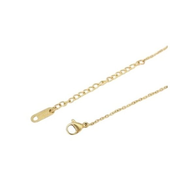 Turquoise Pendant Necklace with flower Design, 18k Gold plated - Picture 3 of 3